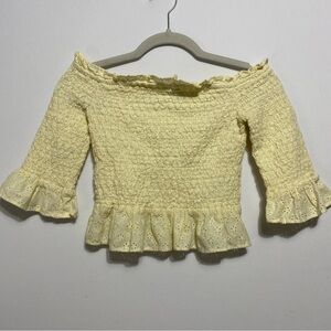 American Eagle Off The Shoulder Crop Top Womens Size XS Feminine Festival